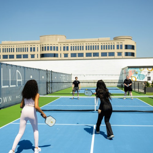 people playing pickleball